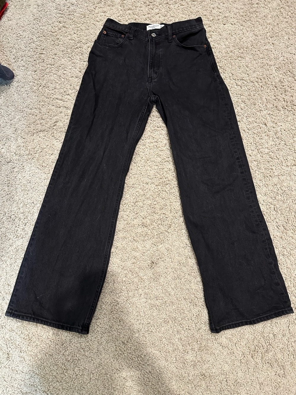 Abercrombie & Fitch Black 90s Relaxed High Rise Jeans Short